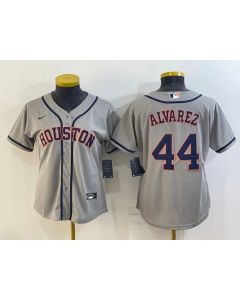 Women's Houston Astros #44 Yordan Alvarez Gray Cool Base Stitched Baseball Jersey(Run Small)