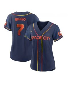 Women's Houston Astros #7 Craig Biggio 2022 Navy City Connect Stitched Jersey(Run Small) (Navy)