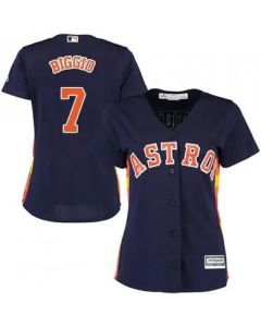 Women's Houston Astros #7 Craig Biggio Navy Cool Base Stitched MLB Jersey(Run Small)
