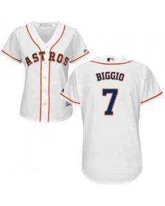 Women's Houston Astros #7 Craig Biggio White Cool Base Stitched MLB Jersey(Run Small)