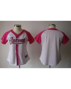 Women's Houston Astros Blank White Splash Fashion Stitched MLB Jersey