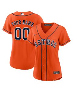 Women's Houston Astros Orange Stitched Baseball Custom Jersey