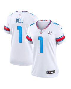 Women's Houston Texans #1 Tank Dell White 2026 Rivalries Collection Game Jersey (White)