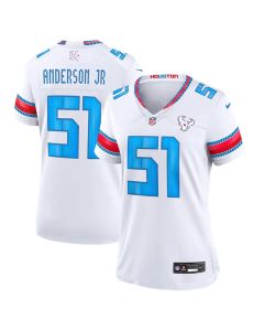 Women's Houston Texans #51 Will Anderson Jr. White 2026 Rivalries Collection Game Jersey