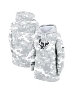 Women's Houston Texans Arctic Camo 2024 Salute To Service Club Fleece Pullover Hoodie (Camo)