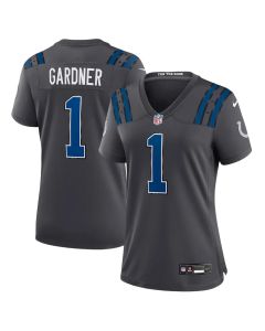 Women's Indianapolis Colts #1 Ahmad Sauce Gardner Charcoal 2026 Rivalries Collection Game Jersey