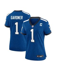 Women's Indianapolis Colts #1 Ahmad Sauce Gardner Royal Team Game Jersey (Style 2)