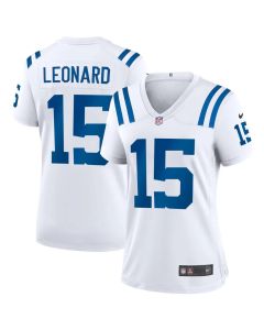 Women's Indianapolis Colts #15 Riley Leonard White Team Game Jersey (White)