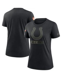 Women's Indianapolis Colts 2020 Black Salute To Service Performance T-Shirt (Run Small)