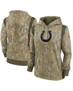 Women's Indianapolis Colts 2021 Camo Salute To Service Therma Performance Pullover Hoodie(Run Small)