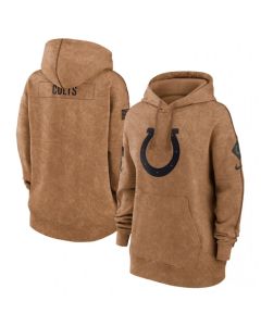 Women's Indianapolis Colts 2023 Brown Salute to Service Pullover Hoodie(Run Small)
