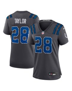 Women's Indianapolis Colts #28 Jonathan Taylor Charcoal 2026 Rivalries Collection Game Jersey