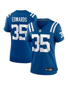 Women's Indianapolis Colts #35 Johnathan Edwards Royal Team Game Jersey (Royal)