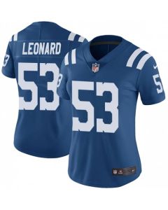 Women's Indianapolis Colts #53 Darius Leonard Blue Vapor Untouchable Limited Stitched NFL Jersey(Run Small)