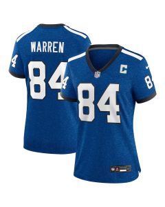 Women's Indianapolis Colts #84 Tyler Warren Heather Royal Alternate 2 Indiana Nights Game Jersey (Royal)
