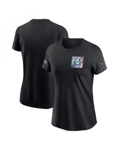 Women's Indianapolis Colts Black 2023 Crucial Catch Sideline Tri-Blend T-Shirt(Run Small)