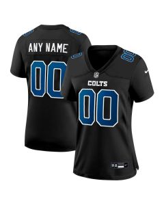 Women's Indianapolis Colts Custom Carbon Black Fashion Game Jersey (Black)
