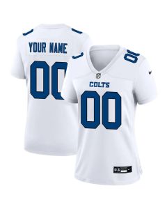 Women's Indianapolis Colts Custom Tundra White Fashion Game Jersey (White)