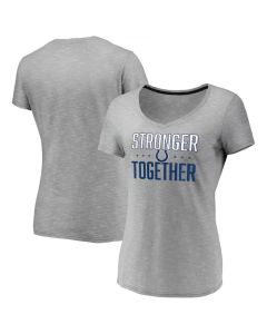 Women's Indianapolis Colts Gray Stronger Together Space Dye V-Neck T-Shirt(Run Small)