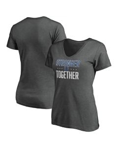 Women's Indianapolis Colts Heather Stronger Together Space Dye V-Neck T-Shirt(Run Small)