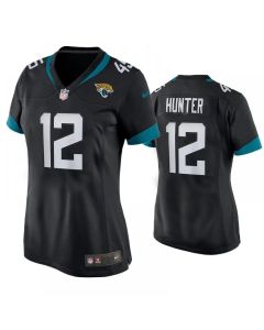 Women's Jacksonville Jaguars #12 Travis Hunter Black 2025 NFL Draft First Round Pick Alternate Game Player Jersey (Black)