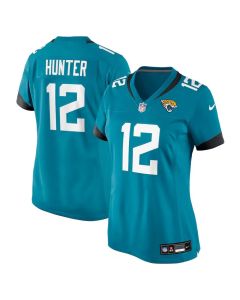Women's Jacksonville Jaguars #12 Travis Hunter Teal 2025 NFL Draft First Round Pick Team Game Player Jersey (Teal)