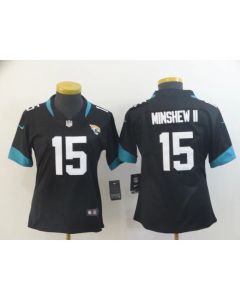 Women's Jacksonville Jaguars #15 Gardner Minshew II Black Vapor Untouchable Stitched NFL Jersey(Run Small)