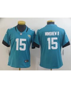 Women's Jacksonville Jaguars #15 Gardner Minshew II Blue Vapor Untouchable Stitched NFL Jersey(Run Small)