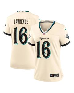 Women's Jacksonville Jaguars #16 Trevor Lawrence Cream 2026 Rivalries Collection Game Jersey (Cream)