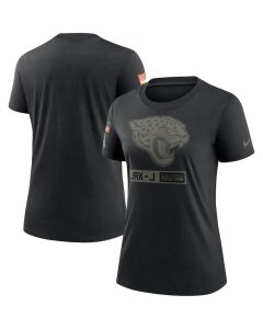 Women's Jacksonville Jaguars 2020 Black Salute To Service Performance T-Shirt (Run Small)