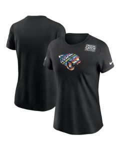 Women's Jacksonville Jaguars 2020 Black Sideline Crucial Catch Performance T-Shirt(Run Small)
