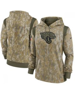 Women's Jacksonville Jaguars 2021 Camo Salute To Service Therma Performance Pullover Hoodie(Run Small)