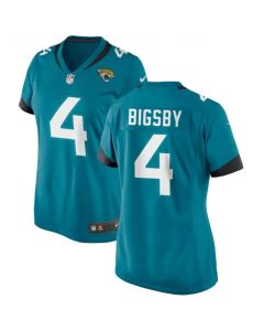 Women's Jacksonville Jaguars #4 Tank Bigsby Teal Stitched Jersey(Run Small)