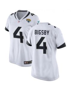 Women's Jacksonville Jaguars #4 Tank Bigsby White Stitched Jersey(Run Small)