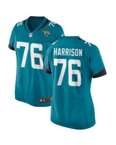 Women's Jacksonville Jaguars #76 Anton Harrison Teal 2023 Draft Stitched Jersey(Run Small)