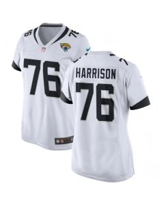 Women's Jacksonville Jaguars #76 Anton Harrison White 2023 Draft Stitched Jersey(Run Small)