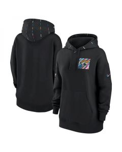 Women's Jacksonville Jaguars Black 2023 Crucial Catch Club Pullover Hoodie(Run Small)
