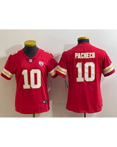 Women's Kansas City Chiefs #10 Isiah Pacheco Red Vapor Stitched Jersey(Run Small)