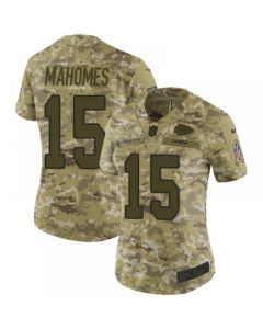 Women's Kansas City Chiefs #15 Patrick Mahomes 2018 Camo Salute to Service Limited Stitched NFL Jersey