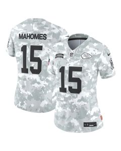 Women's Kansas City Chiefs #15 Patrick Mahomes Arctic Camo 2024 Salute to Service Limited Jersey (Camo)
