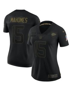 Women's Kansas City Chiefs #15 Patrick Mahomes Black Salute To Service Limited Stitched Jersey(Run Small)