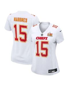 Women's Kansas City Chiefs #15 Patrick Mahomes Tundra White Super Bowl LIX Fashion Game Jersey