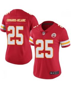 Women's Kansas City Chiefs #25 Clyde Edwards-Helaire Red Vapor Untouchable Stitched NFL Jersey(Run Small)