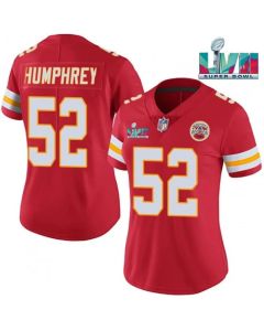 Women's Kansas City Chiefs #52 Creed Humphrey Red Super Bowl LVII Patch Vapor Stitched Jersey(Run Small)