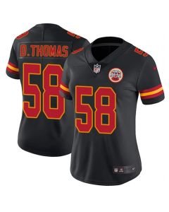 Women's Kansas City Chiefs #58 Derrick Thomas Black Vapor Untouchable Limited Stitched Jersey(Run Small)