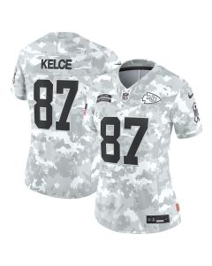 Women's Kansas City Chiefs #87 Travis Kelce Arctic Camo 2024 Salute to Service Limited Jersey (Camo)