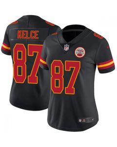 Women's Kansas City Chiefs #87 Travis Kelce Black Vapor Untouchable Player Limited Stitched NFL Jersey
