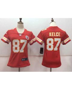Women's Kansas City Chiefs #87 Travis Kelce Red Vapor Untouchable Player Limited Stitched NFL Jersey