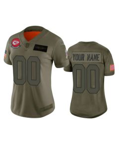Women's Kansas City Chiefs Customized 2019 Camo Salute To Service NFL Stitched Limited Jersey(Run Small