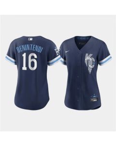 Women's Kansas City Royals #16 Andrew Benintendi 2022 Navy City Connect Cool Base Stitched Jersey(Run Small)
